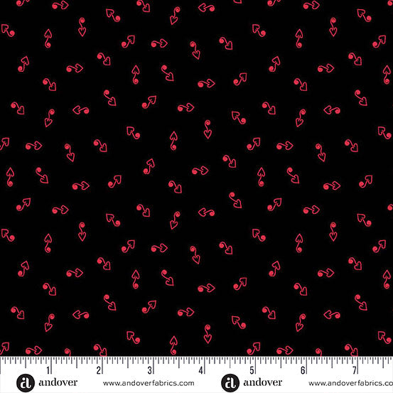 Heart and Soul by Andover Fabrics - Hook Heart Black